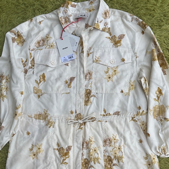 Woolrich Floral Long Sleeve Utility Midi Shirt Dress NWT Size XS - Picture 4 of 7